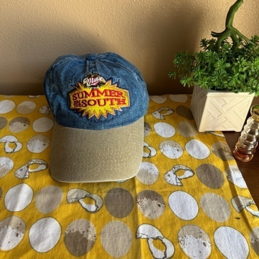 Vintage Miller Beer Summer in the South denim baseball hat